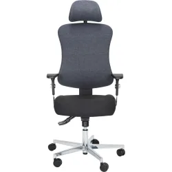 Topstar Bürostuhl Aldo Schwarz/Grau Polyester/Aluminium 50 cm 101 cm Höhenverstellbar (manuell) - Bürostuhl