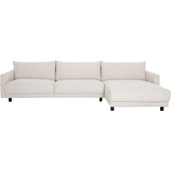 Ecksofa Avena Beige Stoff 319 cm 163 cm - Farbe: creme - Ecksofa