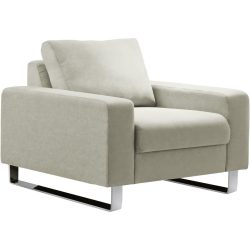 Sessel Step Grau/Silber Samt/Metall 97 cm 98 cm - Farbe: Hellgrau, Silber - Material: Samt, Metall - Möbel Konfigurator: Traummöbel individuell