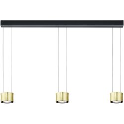 Luce Elevata Pendellampe Impulse Gold/Schwarz Metall 120 cm 175 cm - Farbe: Blattgoldoptik/schwarz - LED - Lichtfarbe: Extra warmweiss - Pendellampe-