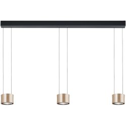 Designer-Pendellampe Bankamp Impulse Roségold 3-flammig vertical flex - Farbe: Rose/Gold eloxiert - LED - Lichtfarbe: Extra warmweiss - Material: