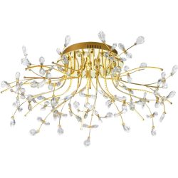 Deckenlampe Crystal Gold Glas/Messing 77 cm 31 cm - LED - Lichtfarbe: Warmweiss - Material: Messing/Glas - Deckenlampe- LED Energiesparlampe