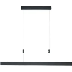 Pendellampe Delta Schwarz Metall 100 cm 150 cm - LED - Lichtfarbe: Extra warmweiss - Pendellampe- LED Energiesparlampe