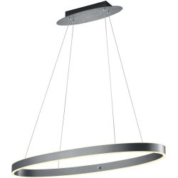 Pendellampe Delta Grau Metall 90 cm 150 cm - Farbe: anthrazit - LED - Lichtfarbe: Extra warmweiss - Pendellampe- LED Energiesparlampe