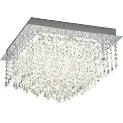 Deckenlampe Palace Silber Chrom 40 cm 30 cm - LED - Lichtfarbe: Warmweiss - Deckenlampe- LED Energiesparlampe