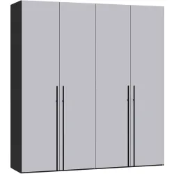 Kleiderschrank Arena Collection Grau Holz 202.5 cm 58.5 cm 220 cm - Material: Holzwerkstoff - Schweizer Möbelhersteller - Kleiderschrank