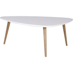 Salontisch Forlan II Weiss/Braun MDF/Holz 90 cm - Farbe: Weiss, Natur - Material: MDF, Eiche - Salontisch