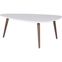 Salontisch Forlan II Weiss MDF/Holz 110 cm - Material: MDF, Nussbaum - Salontisch
