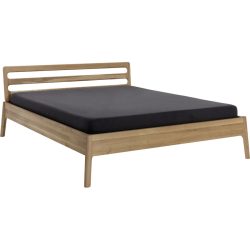 Bett Lund Braun Holz 160 x 200 cm - Farbe: natur - Material: Eiche - Bett