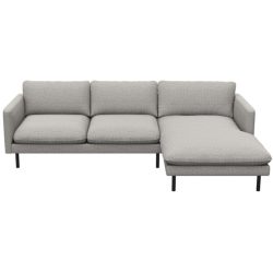 Sofa Valentino Grau Stoff 165 cm 253 cm - Farbe: rauchgrau - Sofa
