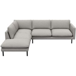 Sofa Valentino Grau Stoff 262 cm 222 cm - Farbe: rauchgrau - Sofa