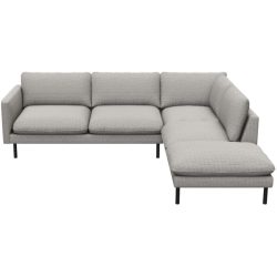 Sofa Valentino Grau Stoff 222 cm 262 cm - Farbe: rauchgrau - Sofa