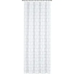Vorhang Kim Grau/Weiss Polyester 135 cm - Farbe: weiss/grau - Vorhang