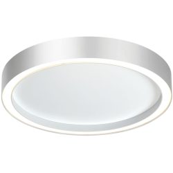 Bopp Deckenlampe Aura Weiss/Silber Aluminium 40 cm 4 cm - Farbe: Aluminium/Weiss - LED - Lichtfarbe: Extra warmweiss - Deckenlampe- LED