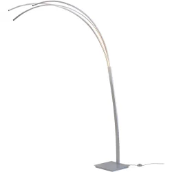 Bopp Stehlampe Bow Silber Aluminium 208 cm - LED - Lichtfarbe: Extra warmweiss - Stehlampe- LED Energiesparlampe