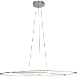 Bopp Pendellampe Flair Silber Aluminium 30 cm 140 cm - Farbe: Aluminium geschliffen - LED - Lichtfarbe: Extra warmweiss - Pendellampe- LED