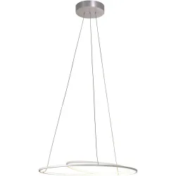 Bopp Pendellampe At Silber Aluminium 70 cm 140 cm Drehbar/Ausziehbar - Farbe: Aluminium geschliffen - LED - Lichtfarbe: Extra warmweiss - Pendellampe-