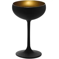 6er Set Elements Sektschale 230ml schwarz/gold
