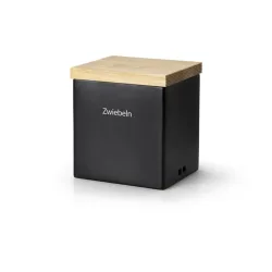 Vorratsdose Continenta Schwarz Keramik/Holz 18 cm 20.5 cm - Vorratsdose
