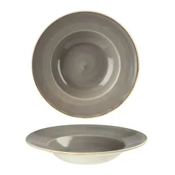 Churchill Teller tief Stonecast Peppercorn; 284 ml, 24x3.7 cm (ØxH); grau/braun; rund; 12 Stück / Pack