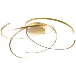 Escale Deckenlampe Space Gold Aluminium 80 cm 20 cm - Farbe: Blattgoldoptik - LED - Lichtfarbe: Extra warmweiss - Deckenlampe- LED Energiesparlampe