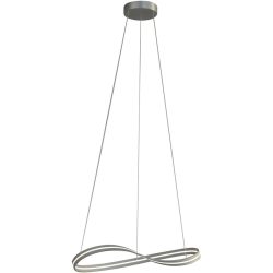 Escale Pendellampe Infinity Silber Aluminium 80 cm 140 cm - Farbe: Aluminium geschliffen - LED - Lichtfarbe: Extra warmweiss - Pendellampe- LED