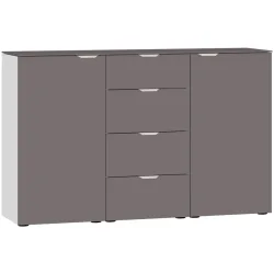 Kommode Arena Beimöbel Grau Holzwerkstoff 135 cm 43 cm - Farbe: dunkelgrau - Kommode