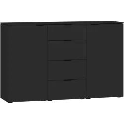 Kommode Arena Beimöbel Schwarz Holzwerkstoff 135 cm 43 cm - Kommode