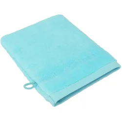 Living Home Waschhandschuh Softfeel Cyan Baumwolle 21 cm 15 cm - Farbe: türkis - Waschhandschuh