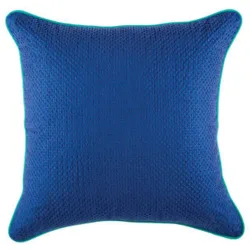 KAS Zierkissenbezug Isa Blau Baumwolle 45 cm 45 cm - Farbe: blue - Material: Stickerei auf Baumwolle - Zierkissenbezug