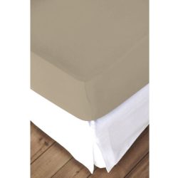 Living Home Fixleintuch Mako Beige Baumwolle 90 cm 190 cm - Farbe: schnur - Fixleintuch