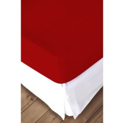 Living Home Fixleintuch Mako Rot Baumwolle 200 cm 200 cm - Farbe: Rouge - Fixleintuch