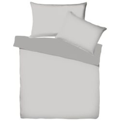 Living Home Duvetbezug Uni Doubleface Silber Baumwolle 210 cm 200 cm - Farbe: Silber/Schiefer - Duvetbezug