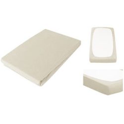 Living Home Fixleintuch Topper Premium Beige Baumwolle/Kunstfaser 140 cm 200 cm - Farbe: Perlmutt - Material: 97% Baumwolle, 3% Elasthan - Fixleintuch