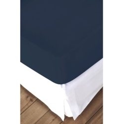 Living Home Fixleintuch Elastic Blau Baumwolle/Kunstfaser 200 cm 200 cm - Farbe: Dunkelblau / Bleu Royal - Material: 94% Baumwolle, 6% Elasthan -