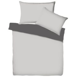Living Home Bettwäschegarnitur Uni Doubleface Silber/Grau Baumwolle 160 cm 210 cm - Farbe: silber/anthrazit - Bettwäschegarnitur