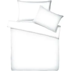 Living Home - Uni Satin Bettwäsche Set, 240 x 240 cm - 2 x 65 x 100 cm, Weiss