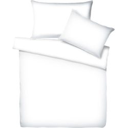 Living Home - Uni Satin Bettwäsche Set, 160 x 210 cm + 65 x 100 cm, Weiss