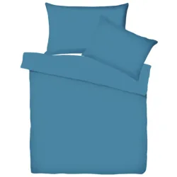 Living Home - Uni Satin Bettwäsche Set, 160 x 210 cm + 65 x 100 cm, Malibu