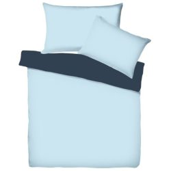 Living Home Duvetbezug Uni Doubleface Blau Baumwolle 210 cm 160 cm - Farbe: Azur/Marine - Duvetbezug