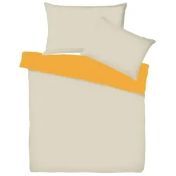 Living Home - Uni Satin Doubleface Duvetbezug, 160 x 210 cm, Orange