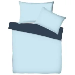 Living Home - Uni Satin Doubleface Duvetbezug, 240 x 240 cm, Azurblau