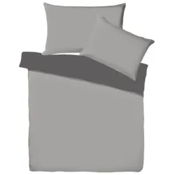 Living Home - Uni Satin Doubleface Duvetbezug, 200 x 210 cm, Schiefergrau
