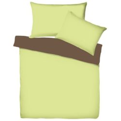 Living Home Duvetbezug Uni Doubleface Grün/Braun Baumwolle 240 cm 240 cm - Farbe: Limone/Tabak - Duvetbezug