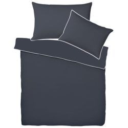Living Home Bettwäschegarnitur Single Uni Silber Baumwolle 160 cm 210 cm - Farbe: Titanium - Bettwäschegarnitur