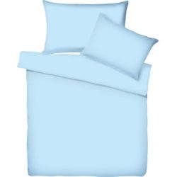 Living Home Bettwäschegarnitur Uni Blau Baumwolle 240 cm 240 cm - Farbe: azur - Bettwäschegarnitur