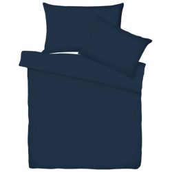 Living Home Bettwäschegarnitur Uni Blau Baumwolle 160 cm 210 cm - Farbe: marine - Bettwäschegarnitur