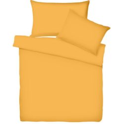 Living Home Bettwäschegarnitur Uni Orange Baumwolle 160 cm 210 cm - Bettwäschegarnitur