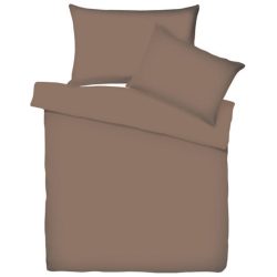 Living Home - Uni Satin Bettwäsche Set, 200 x 210 cm - 2 x 65 x 65 cm, Zimt