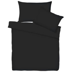 Living Home Bettwäschegarnitur Uni Schwarz Baumwolle 240 cm 240 cm - Bettwäschegarnitur